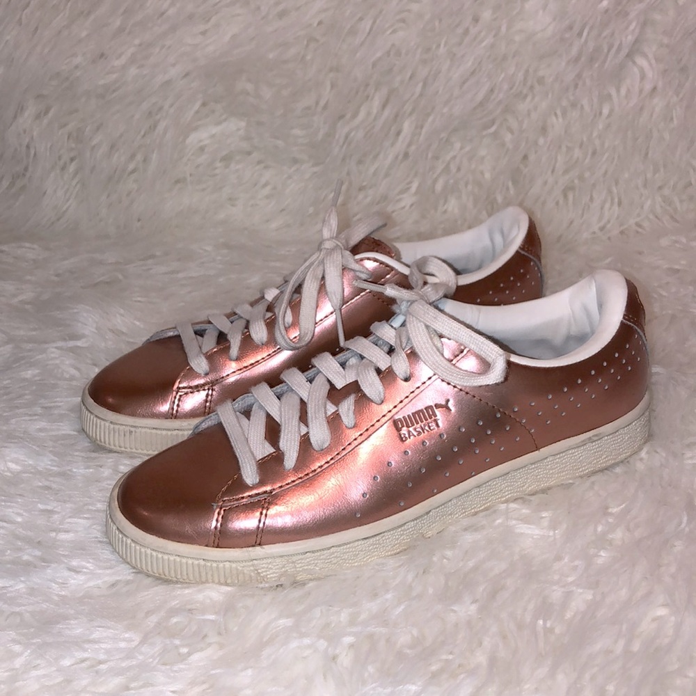 PUMA rose gold metallic sneakers